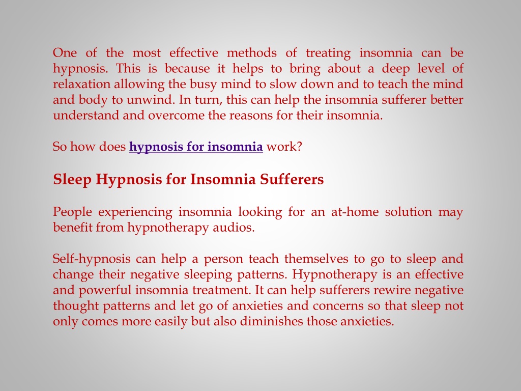 PPT - Hypnosis for Insomnia PowerPoint Presentation, free download - ID ...