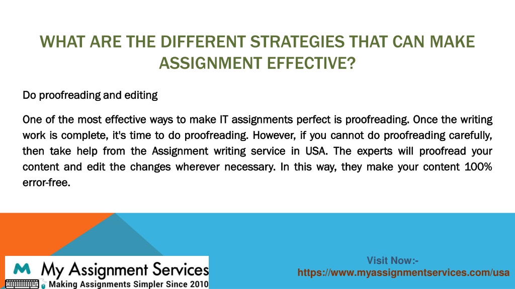 types of assignment strategies