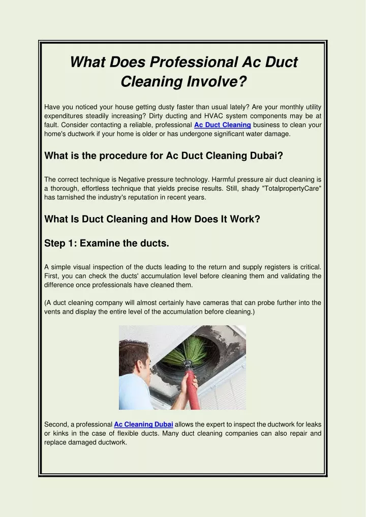 PPT What Does Professional Ac Duct Cleaning Involve PowerPoint