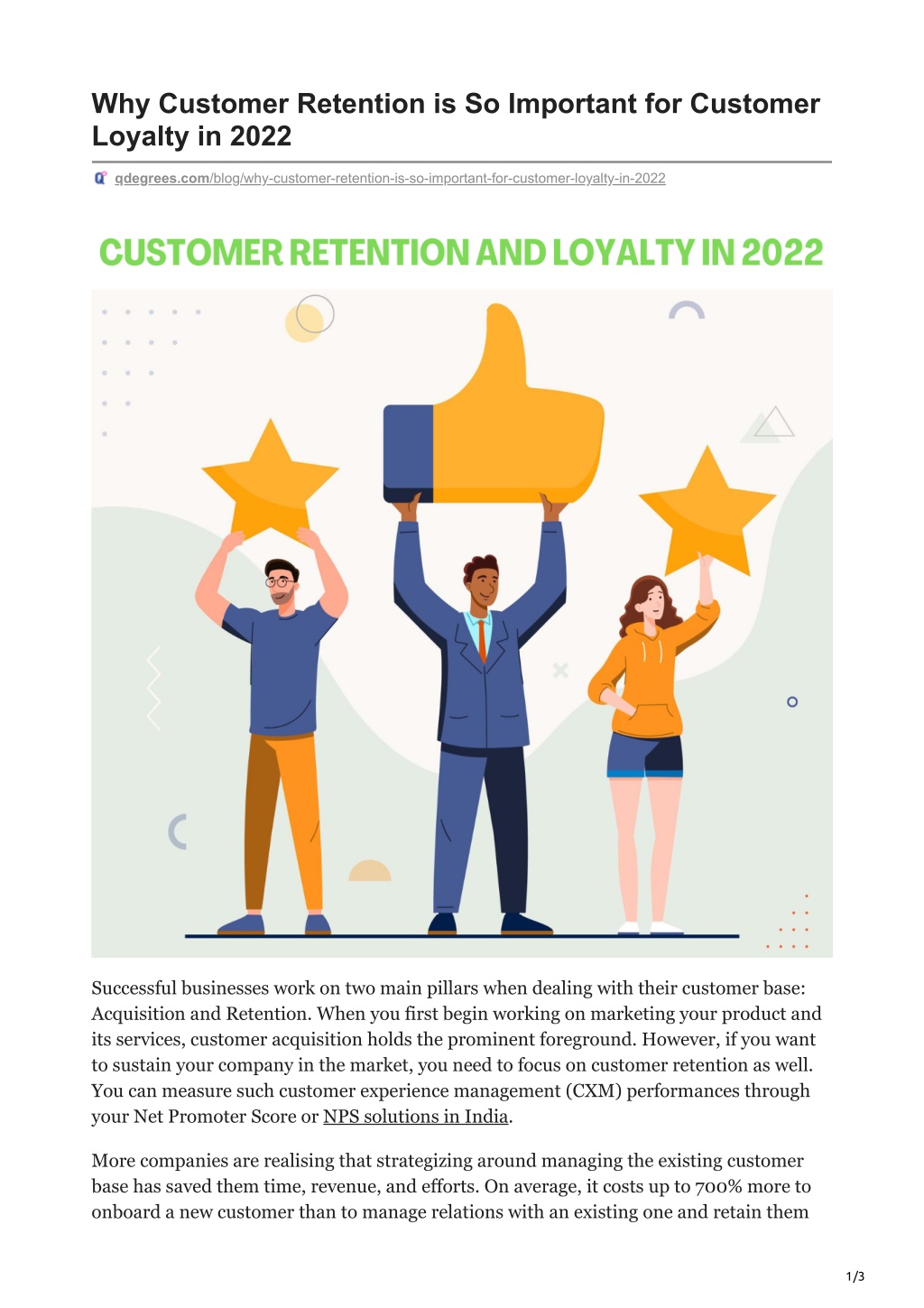 PPT - WHY CUSTOMER RETENTION IS SO IMPORTANT FOR CUSTOMER LOYALTY IN ...