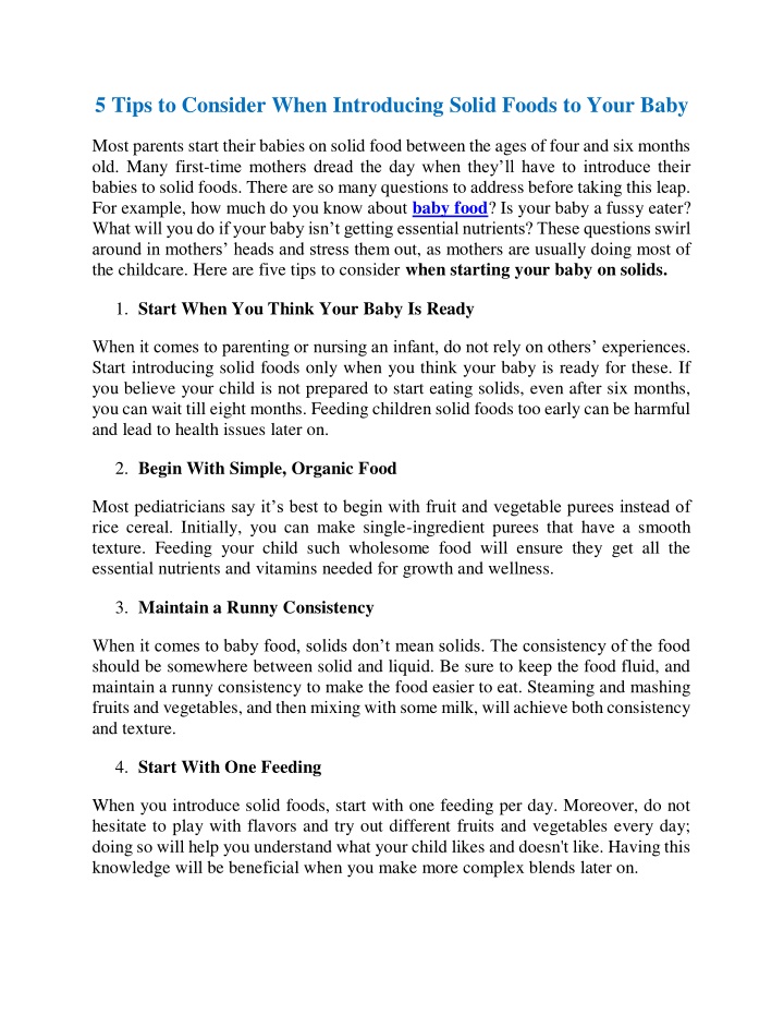 ppt-5-tips-to-consider-when-introducing-solid-foods-to-your-baby