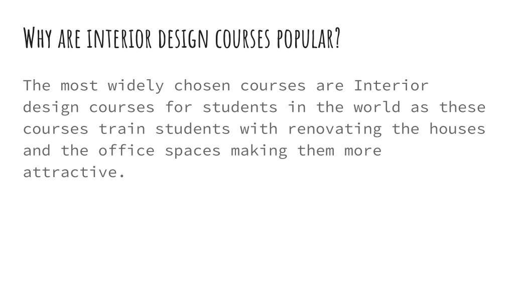 PPT Key Benefits Of An Interior Design Course PowerPoint Presentation 