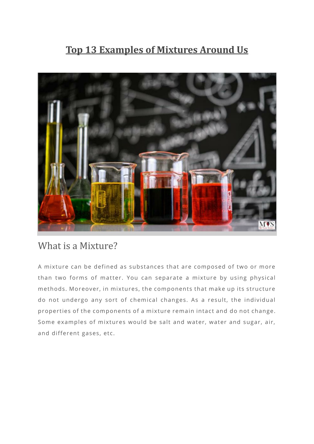 PPT - Top 13 Examples of Mixtures Around Us PowerPoint Presentation ...