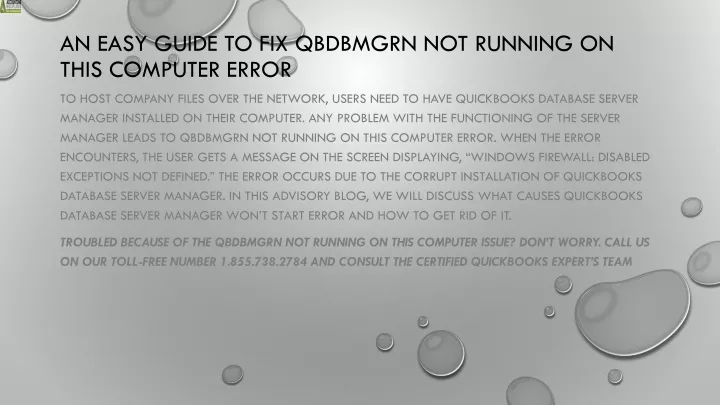 PPT - A Quick And Easy Way To Fix QBDBMgrN Not Running On This Computer ...