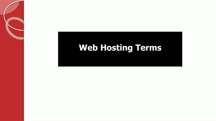 Web Hosting Terms