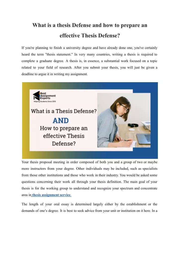 how to chair a thesis defense