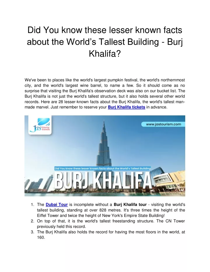 short essay about burj khalifa