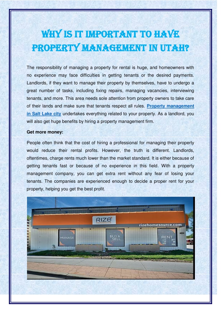 PPT Why Is It Important to Have Property Management in Utah