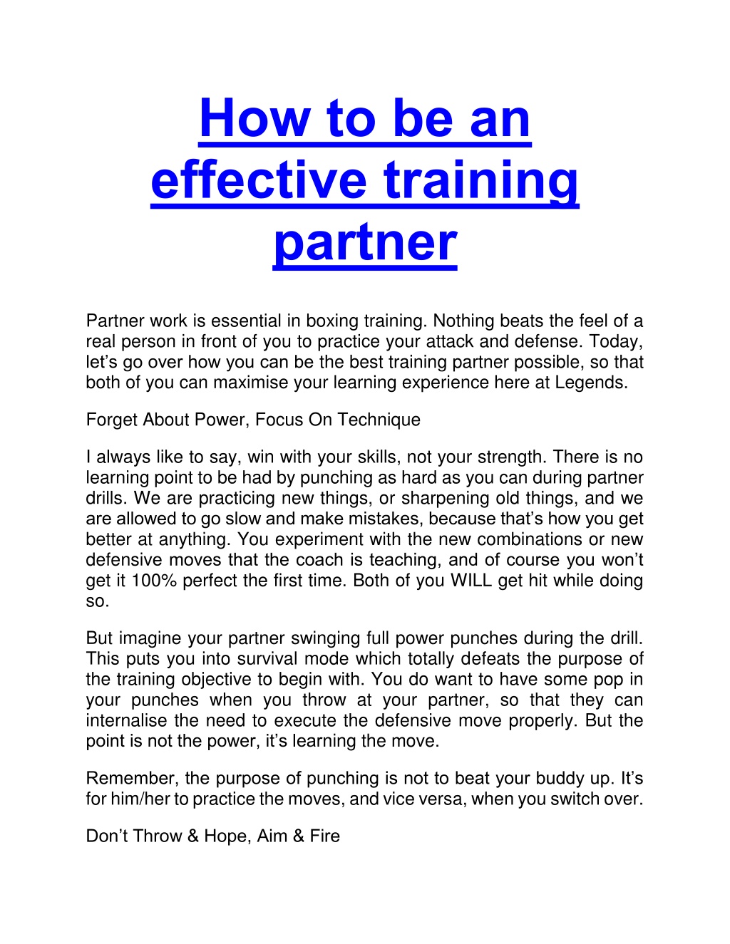 PPT - How to be an effective training partner PowerPoint Presentation ...