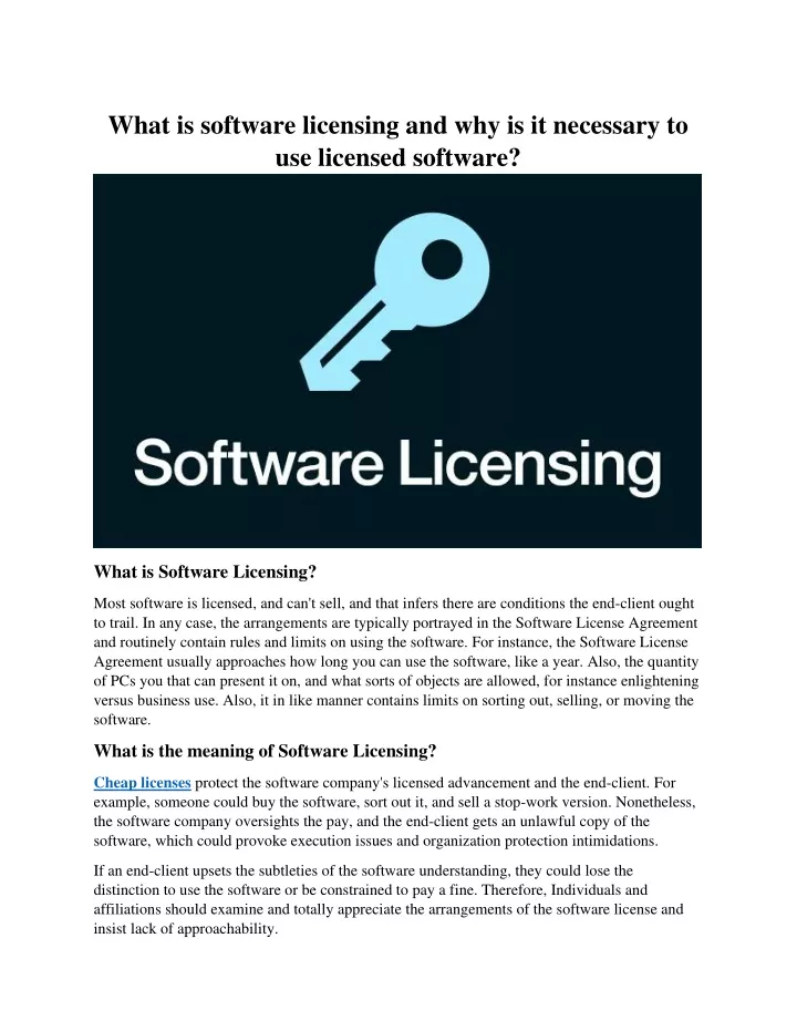 PPT What Is Software Licensing And Why Is It Necessary To Use 