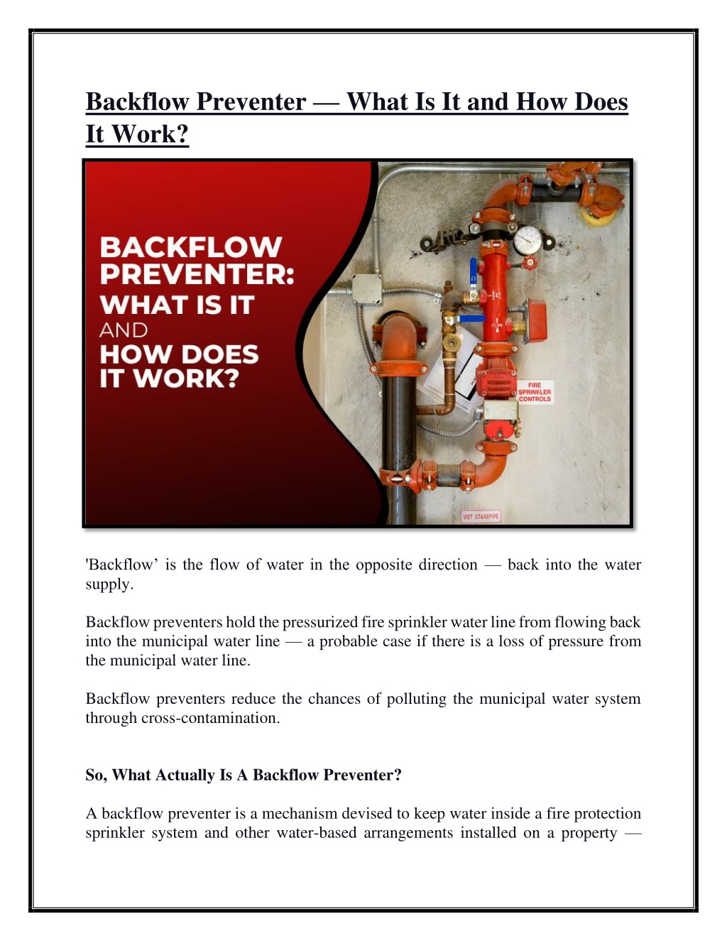 PPT - Backflow Preventer- What Is It And How Does It Work? PowerPoint ...