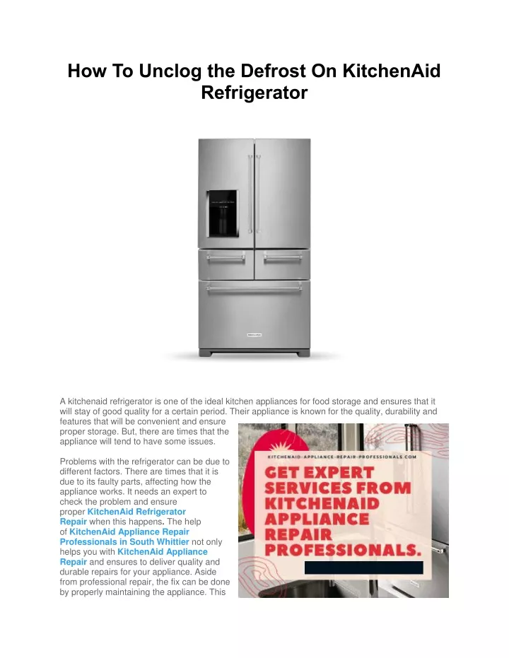 Kitchenaid Refrigerator Forced Defrost Mode at Lee Shetler blog