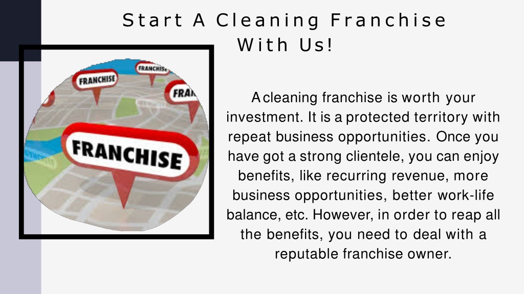 PPT Cleaning Franchise For Sale PowerPoint Presentation, free