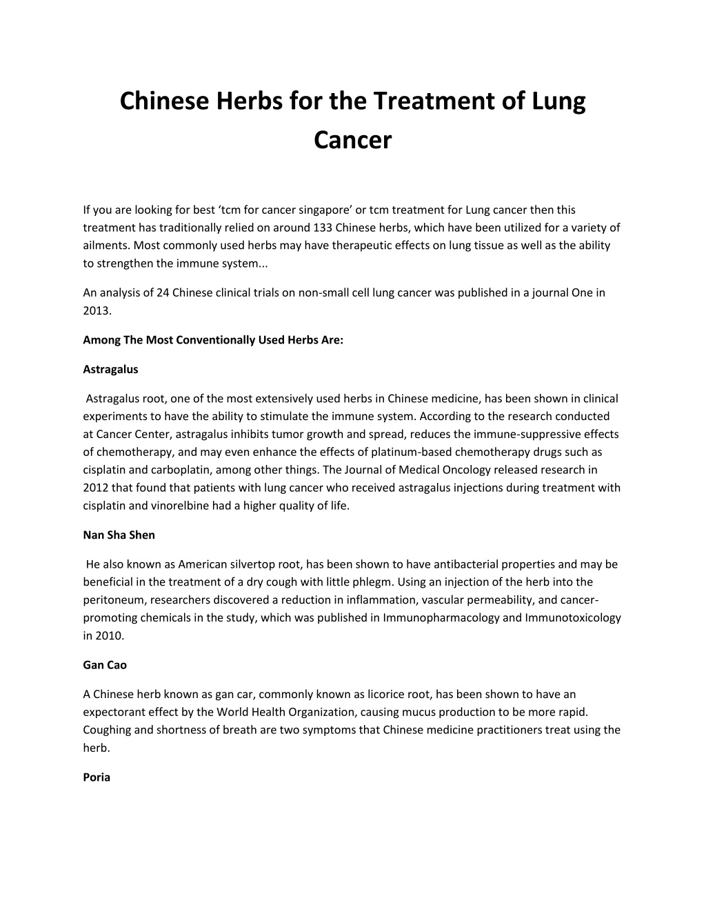 PPT - Chinese Herbs for the Treatment of Lung Cancer PowerPoint ...