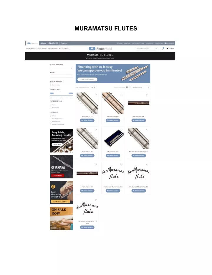 PPT Muramatsu Flutes for Sale Online Flute World PowerPoint