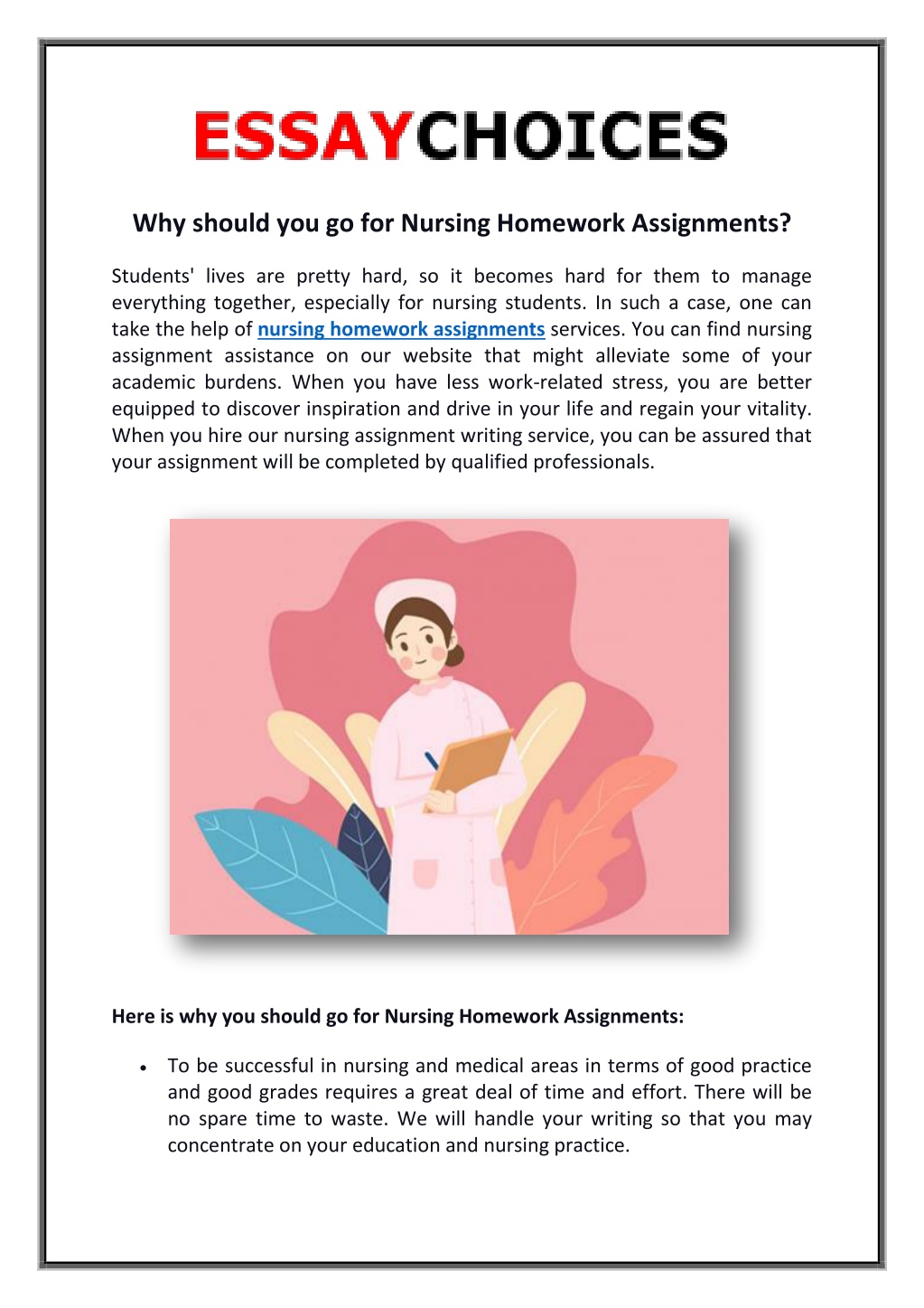 nursing homework meaning