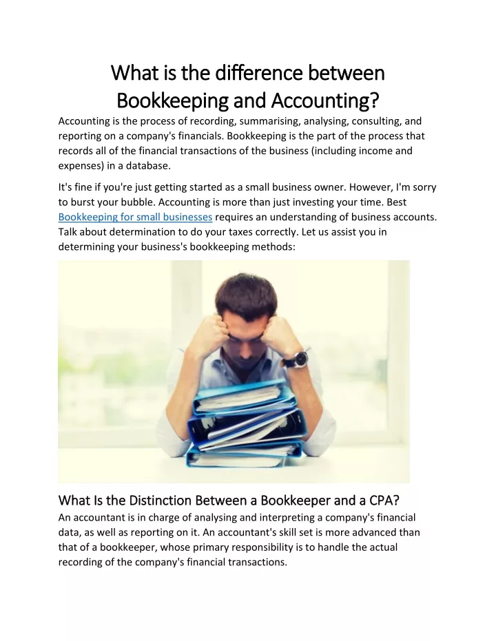 PPT - What Is The Difference Between Bookkeeping And Accounting 2 ...