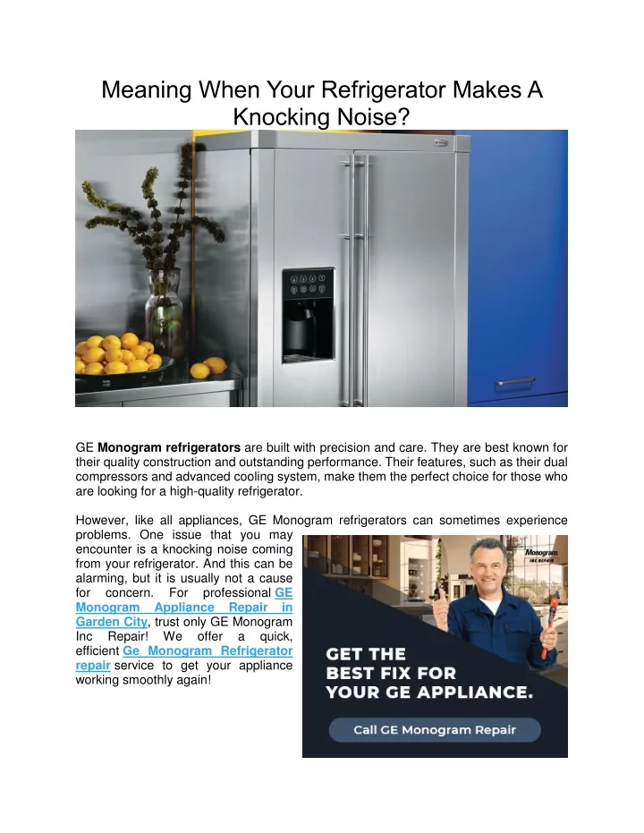 PPT Meaning When Your Refrigerator Makes A Knocking Noise PowerPoint