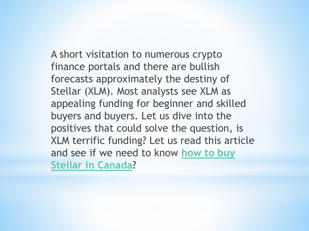 how to buy stellar cryptocurrency in canada