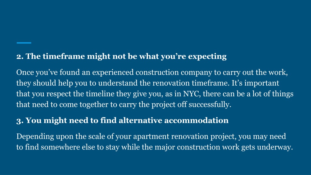 Apartment Renovation Timeframe photo