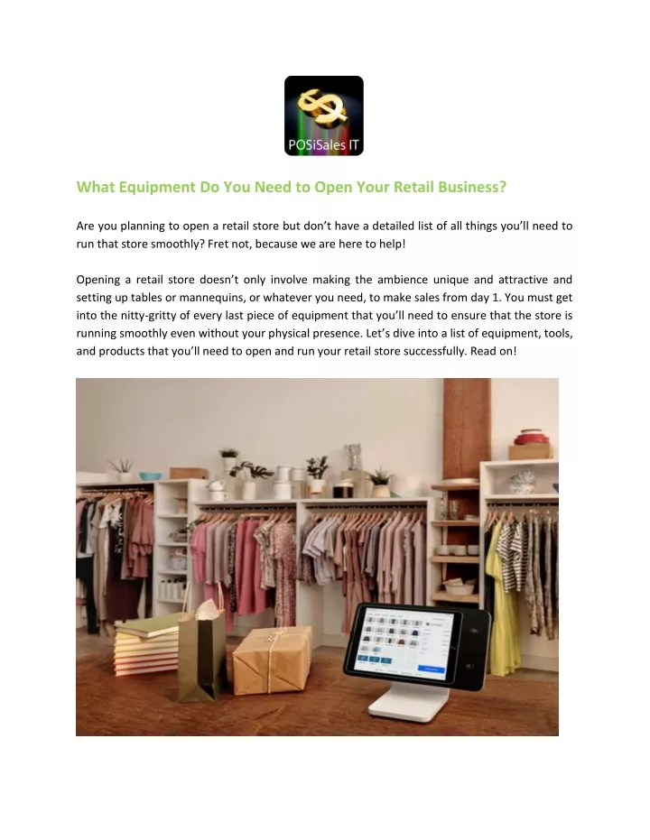 PPT - What Equipment Do You Need to Open Your Retail Business ...