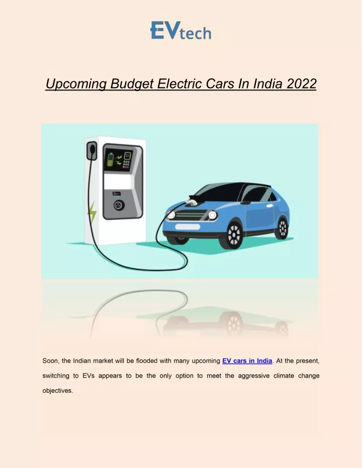 PPT Budget Electric Cars In India 2022 PowerPoint