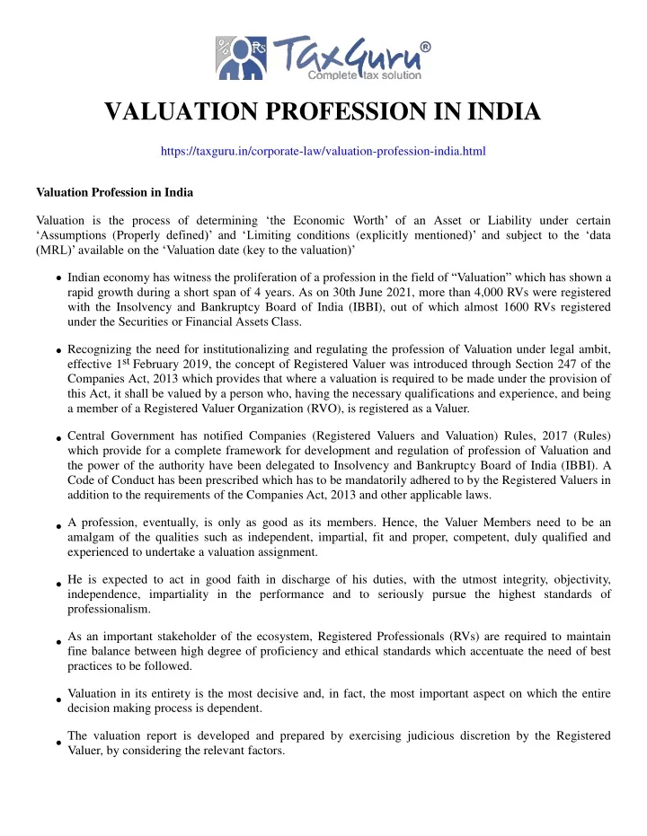 phd in valuation in india