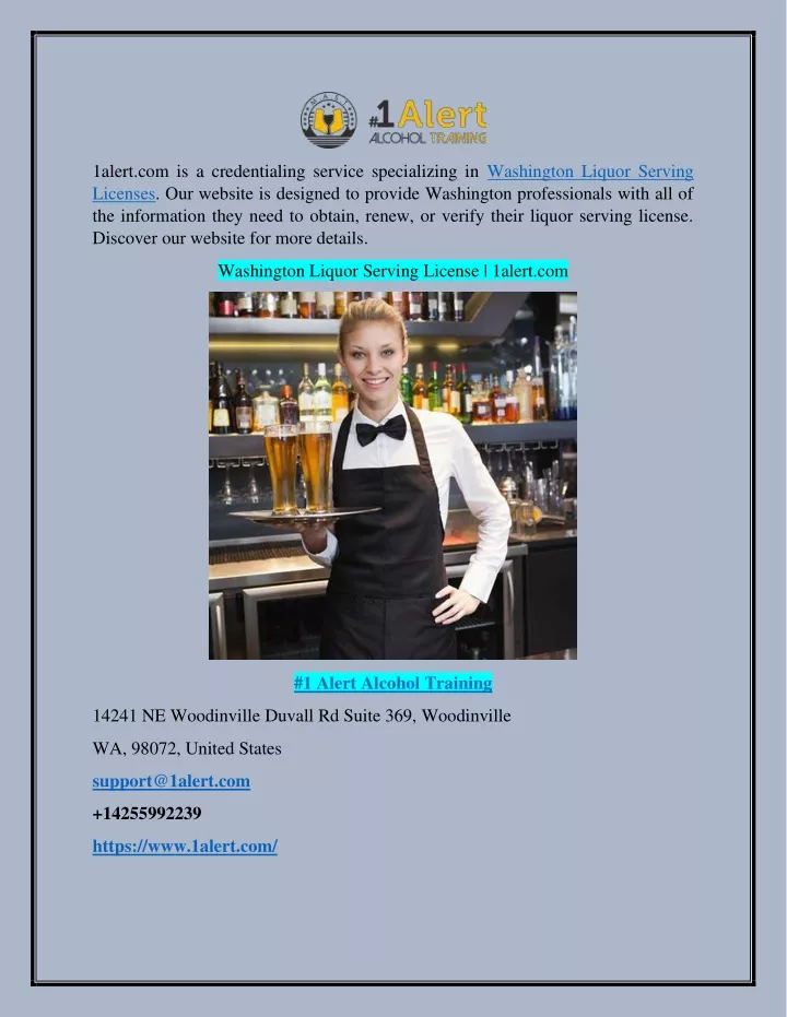 PPT Washington Liquor Serving License PowerPoint