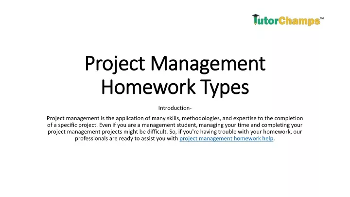 project management homework