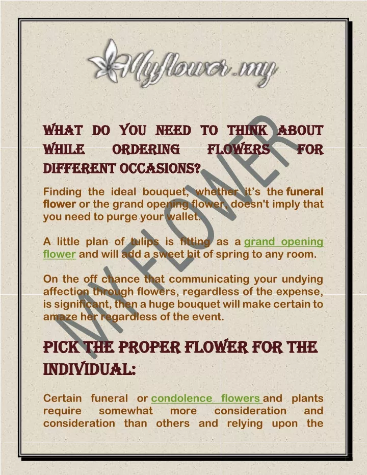 ppt-what-should-you-consider-when-getting-flowers-for-various