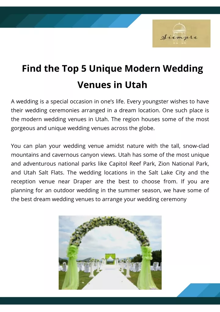 ppt-find-the-top-5-unique-modern-wedding-venues-in-utah-powerpoint