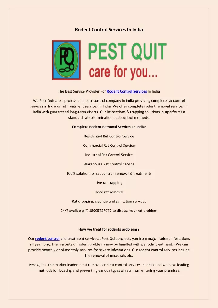 PPT Rodent Control Services In India PowerPoint Presentation, free