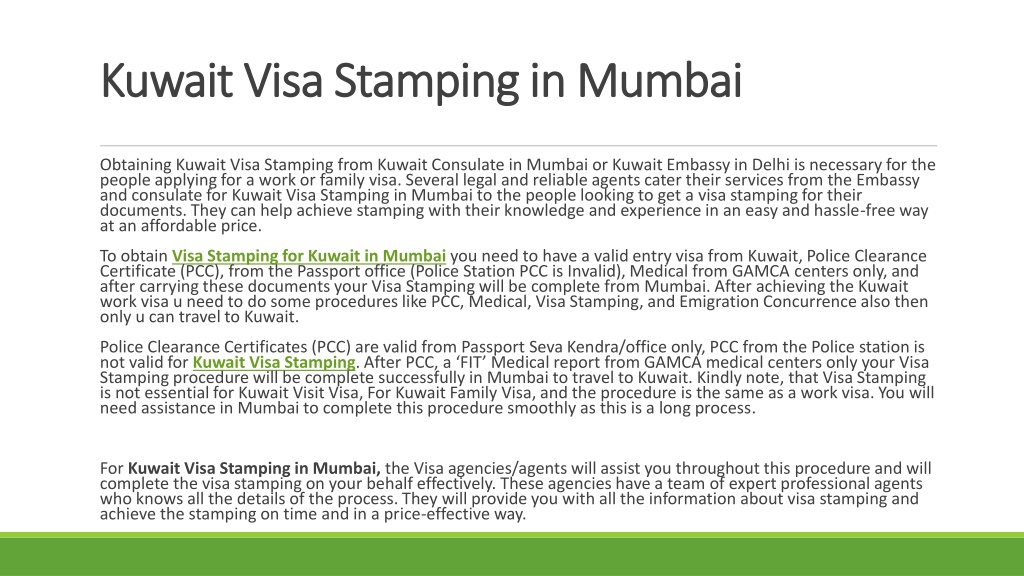 Ppt Visa Assistance For Getting Your Visa Stamping To Kuwait Powerpoint Presentation Id11372835 7187