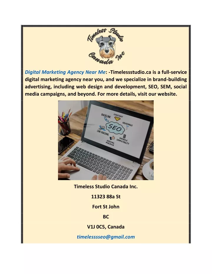 PPT - Digital Marketing Agency Near Me | Timelessstudio.ca PowerPoint