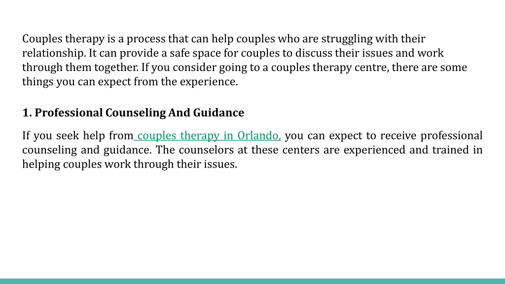 PPT - 4 Things You Can Expect From A Couples Therapy Center PowerPoint ...