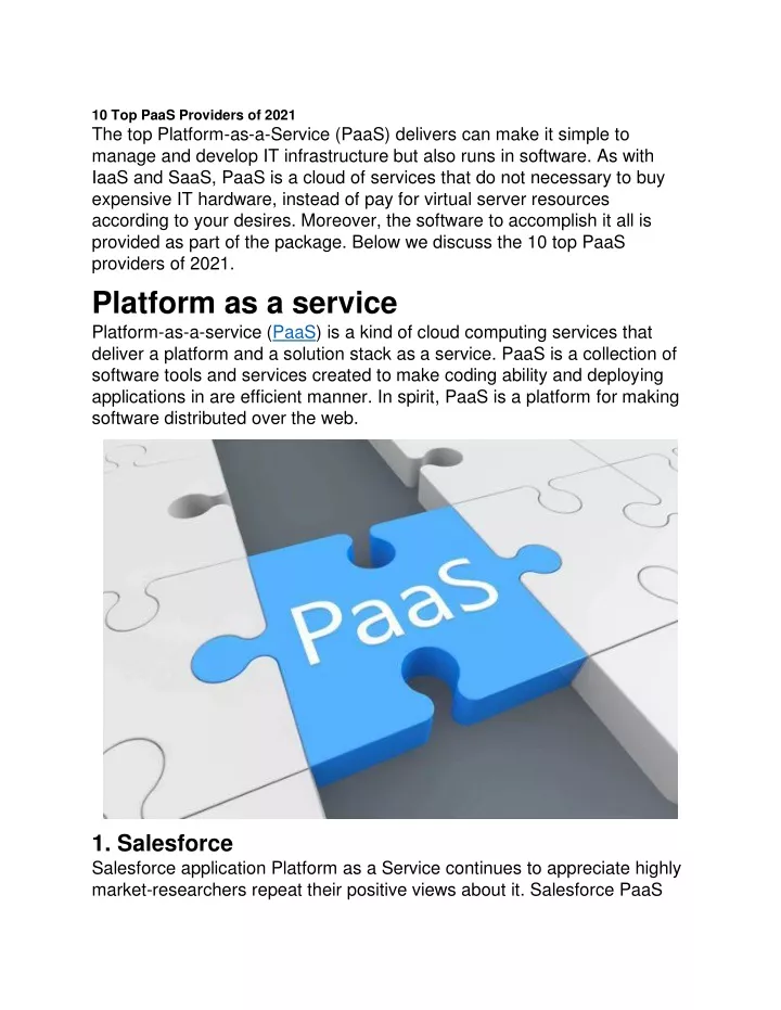 PPT - 10 Top PaaS Providers of 2021 PowerPoint Presentation, free