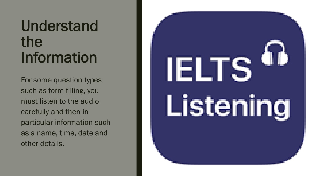 presentation information day subject listening ielts