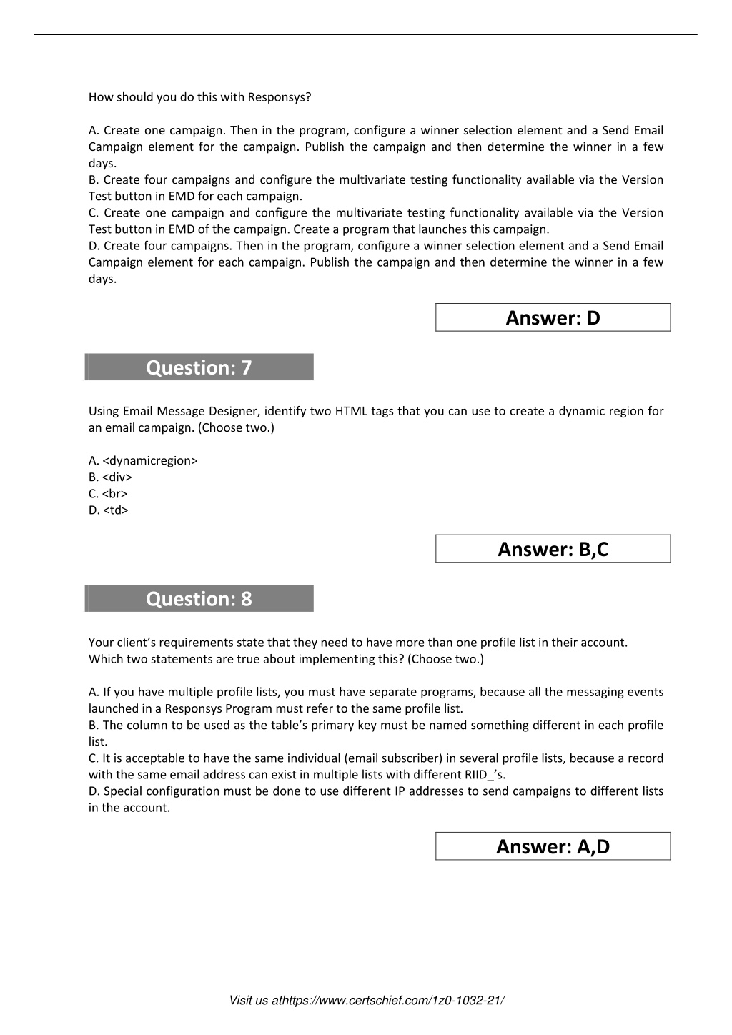 1z0-1032-22 Sample Exam