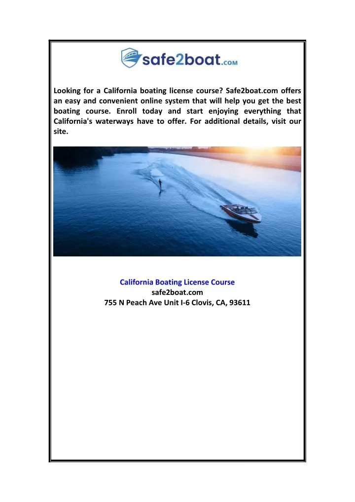 Ppt california boating license course safe2boat powerpoint