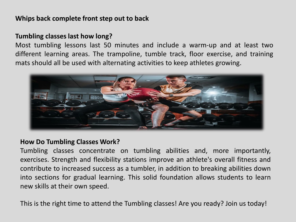 PPT - Tumbling Classes: A Review And Its Benefits PowerPoint ...