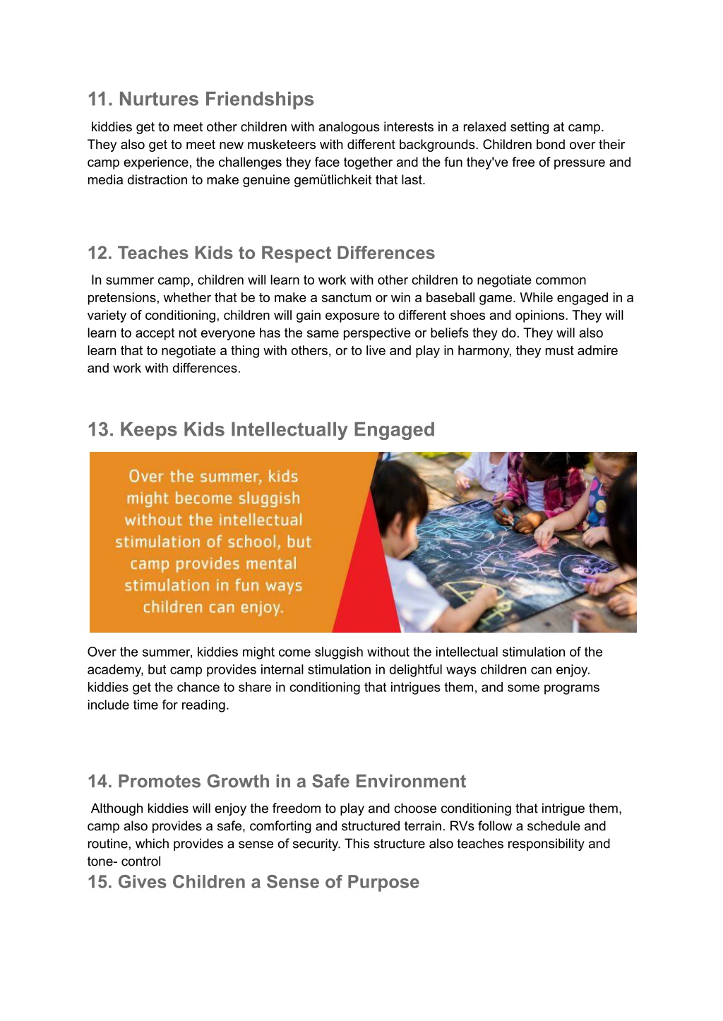 PPT - 15 Benefits of summer camp for kids PowerPoint Presentation, free ...