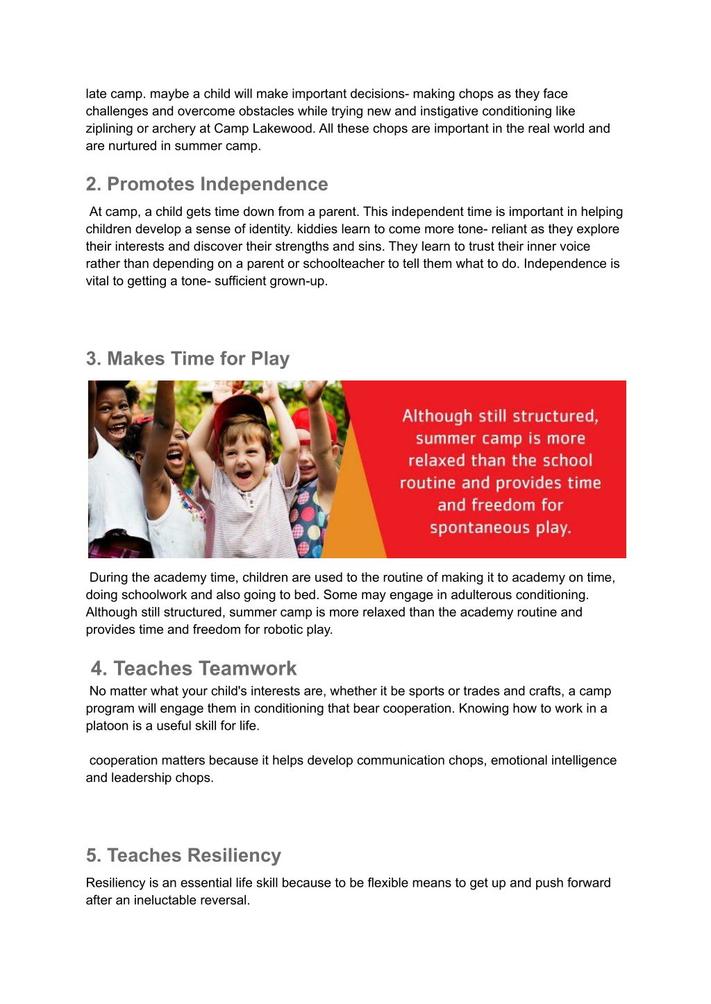 PPT - 15 Benefits of summer camp for kids PowerPoint Presentation, free ...