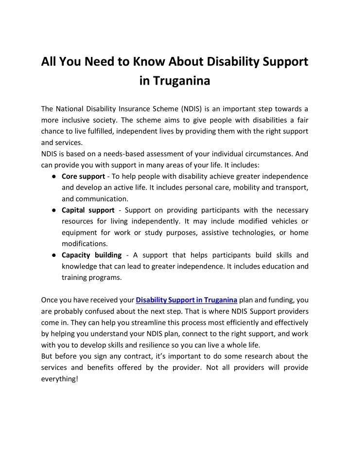 PPT - All You Need to Know About Disability Support in Truganina ...