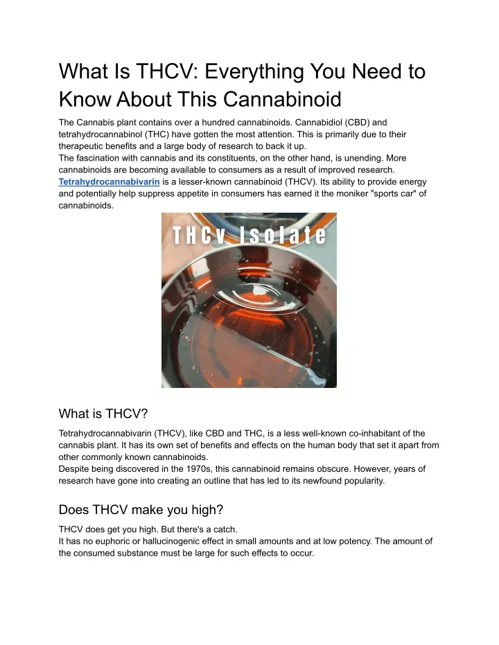 PPT - What Is THCV_ Everything You Need To Know About This Cannabinoid ...