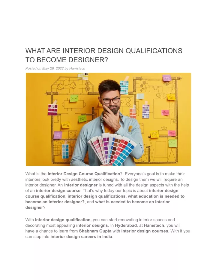 What Are Interior Design Qualifications To Become N 