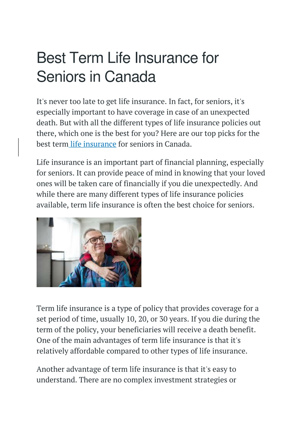 life insurance for seniors over 65 canada