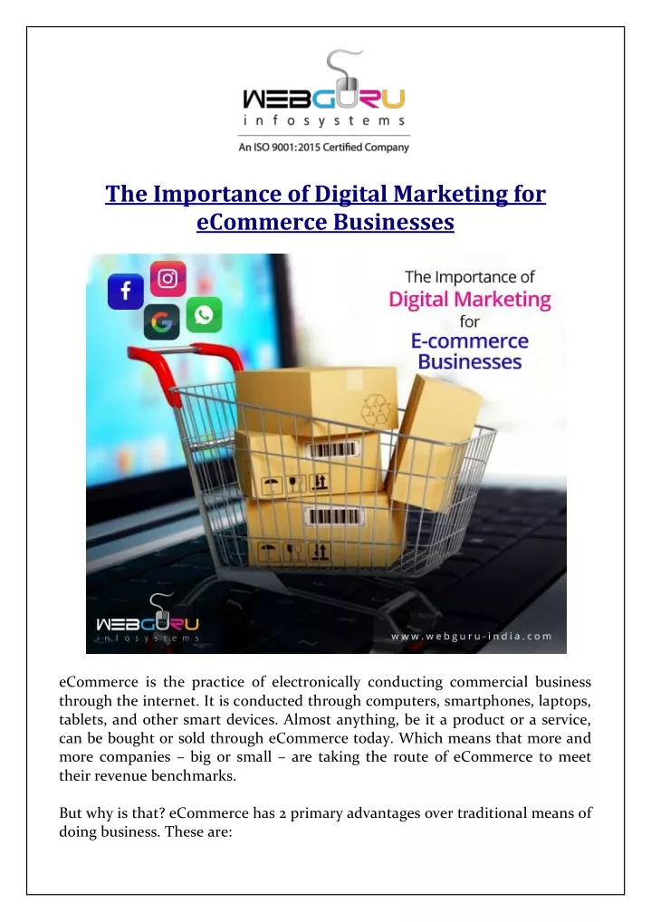 Ppt - The Importance Of Digital Marketing For Ecommerce Businesses 