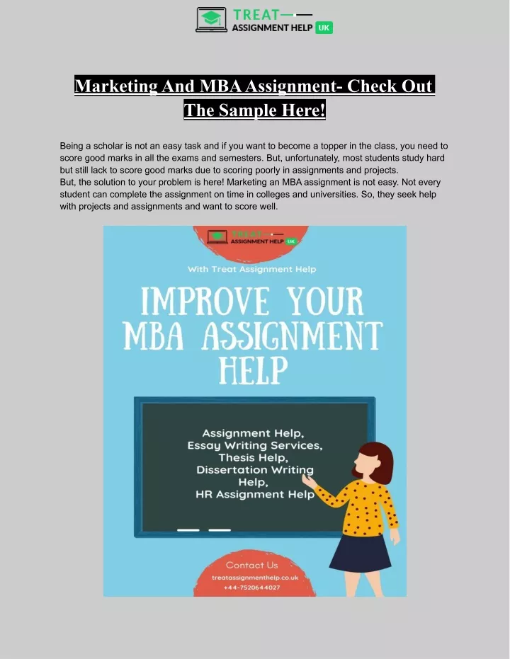 mba marketing assignment examples