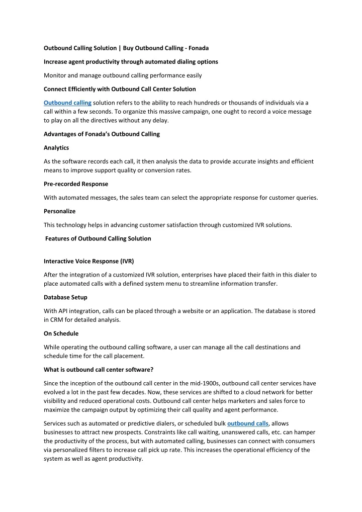 PPT Outbound Calling Solution Buy Outbound Calling Fonada Ppt outbound calling solution buy outbound calling fonada