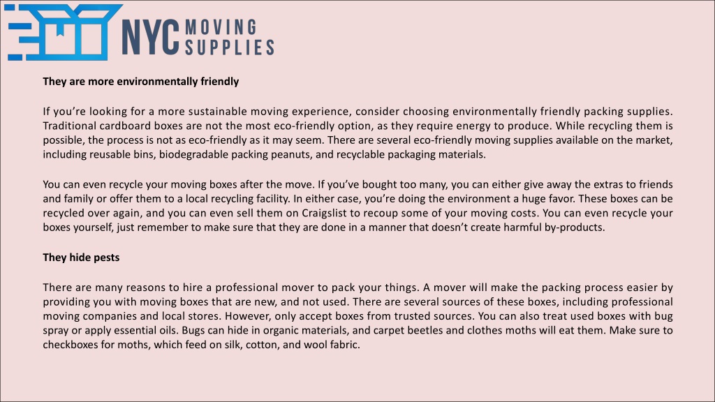 PPT 5 Benefits of City Moving Boxes PowerPoint Presentation, free